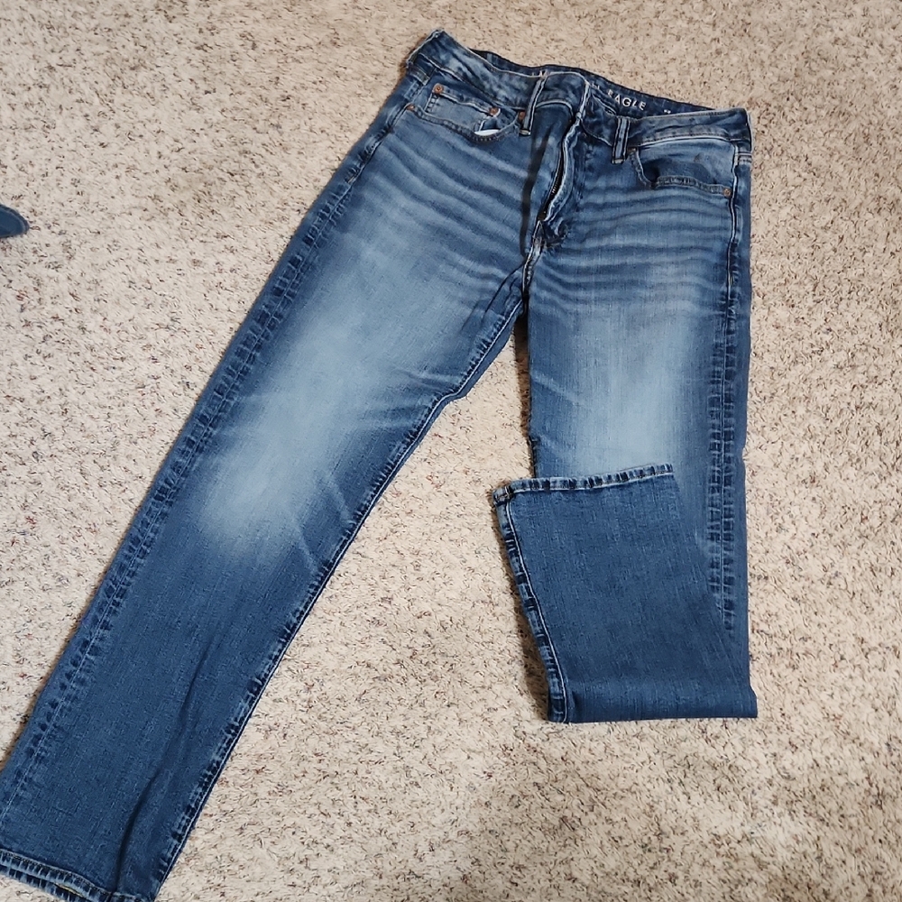 American Eagle Outfitters Men's Light Blue Straight Jeans